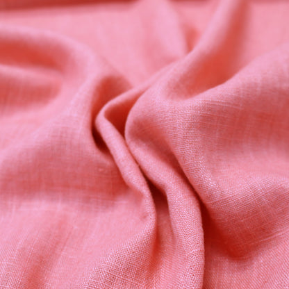 Dressmaking Washed Linen Handle - Coral Pink