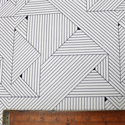Geometric Grids Home Furnishing Fabric - White