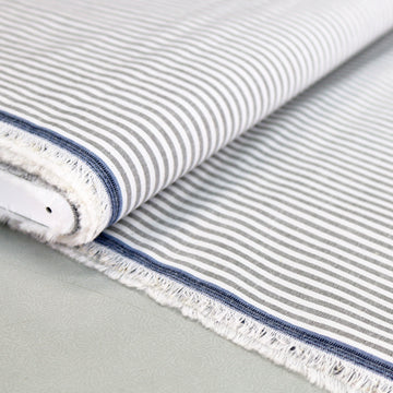 Chambray Cotton - Stripe - Grey