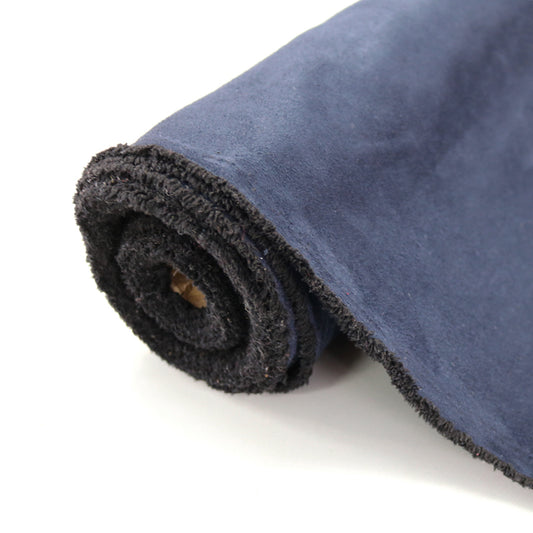 100% Polyester Blue Faux Suede Fabric - Navy