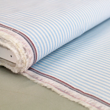 Chambray Cotton - Stripe - Pale Blue