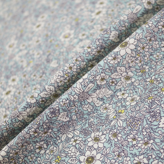 Autumn Flowers Cotton - Pale Blue – Fabrics Galore