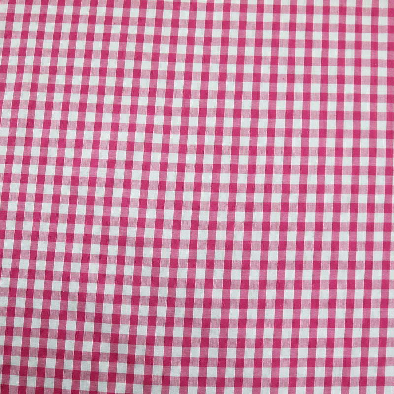 Corded Gingham - Cerise