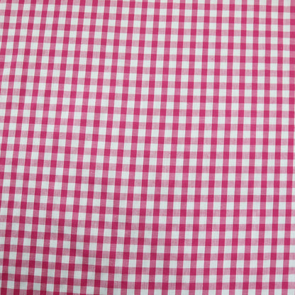 Corded Gingham - Cerise