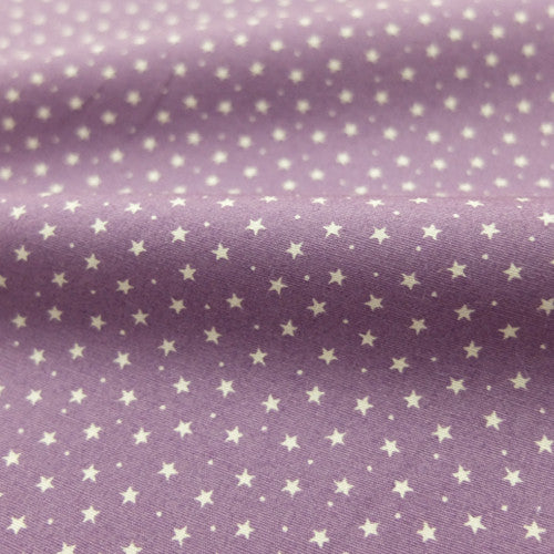 Printed Cotton Stars and Spots - Antique Mauve Purple