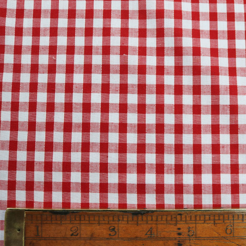 Corded Gingham - Red