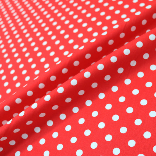 Large Polka Dot Cotton - Red