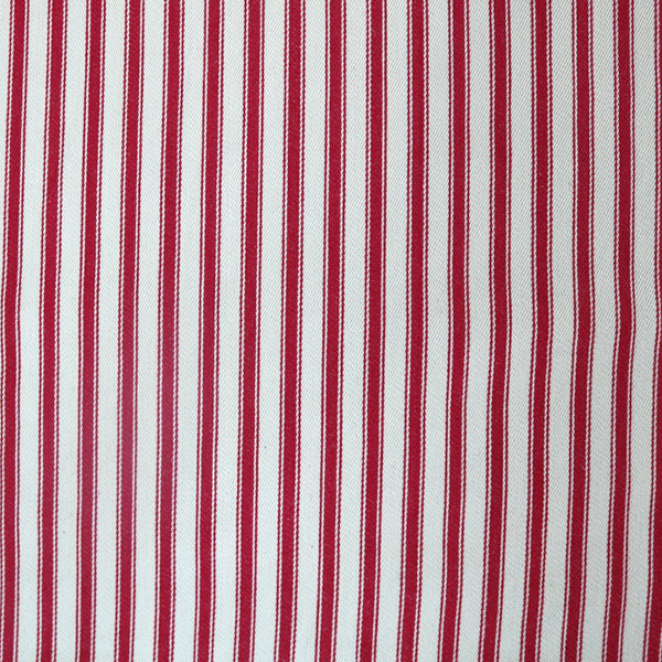 Indian Cotton Ticking Stripe Fabric -  Red