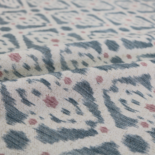 Blue and Pink Furnishing Ikat Fabric