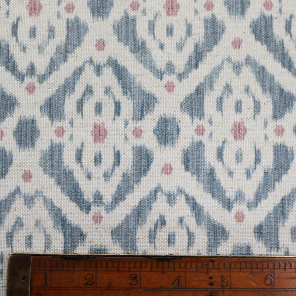 Blue and Pink Furnishing Ikat Fabric