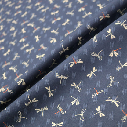Japanese Indigo Print Cotton - Dragonfly