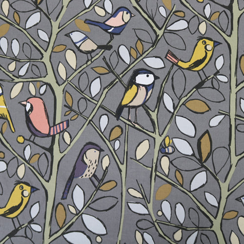 Bird Song Home Furnishing Fabric - Charcoal