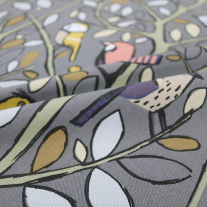 Bird Song Home Furnishing Fabric - Charcoal