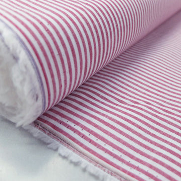 Chambray Cotton - Stripe - Fuchsia
